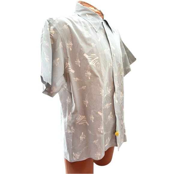 Ben Sherman Vintage Men's Short Sleeve Cotton Button-Up Shirt Abstract Print - Picture 5 of 12